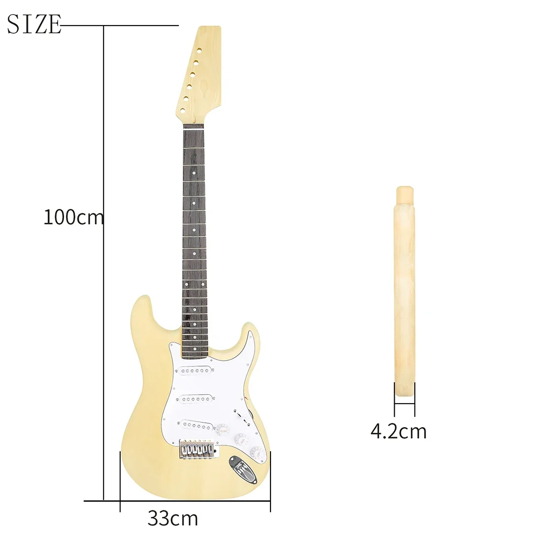 DIY กีตาร์ไฟฟ้า ST 6 สาย 22 Frets ไม้เมเปิล Body Rosewood Fingerboard ประกอบกีต้าร์ไฟฟ้ามือประกอบ