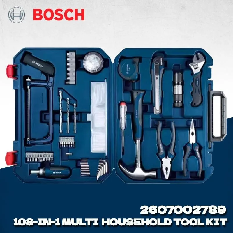 BOSCH 2607002789 108 PCS of Household Multifunctional Hardware Toolbox Bosch Hand Tools Set Power Tool Accessories