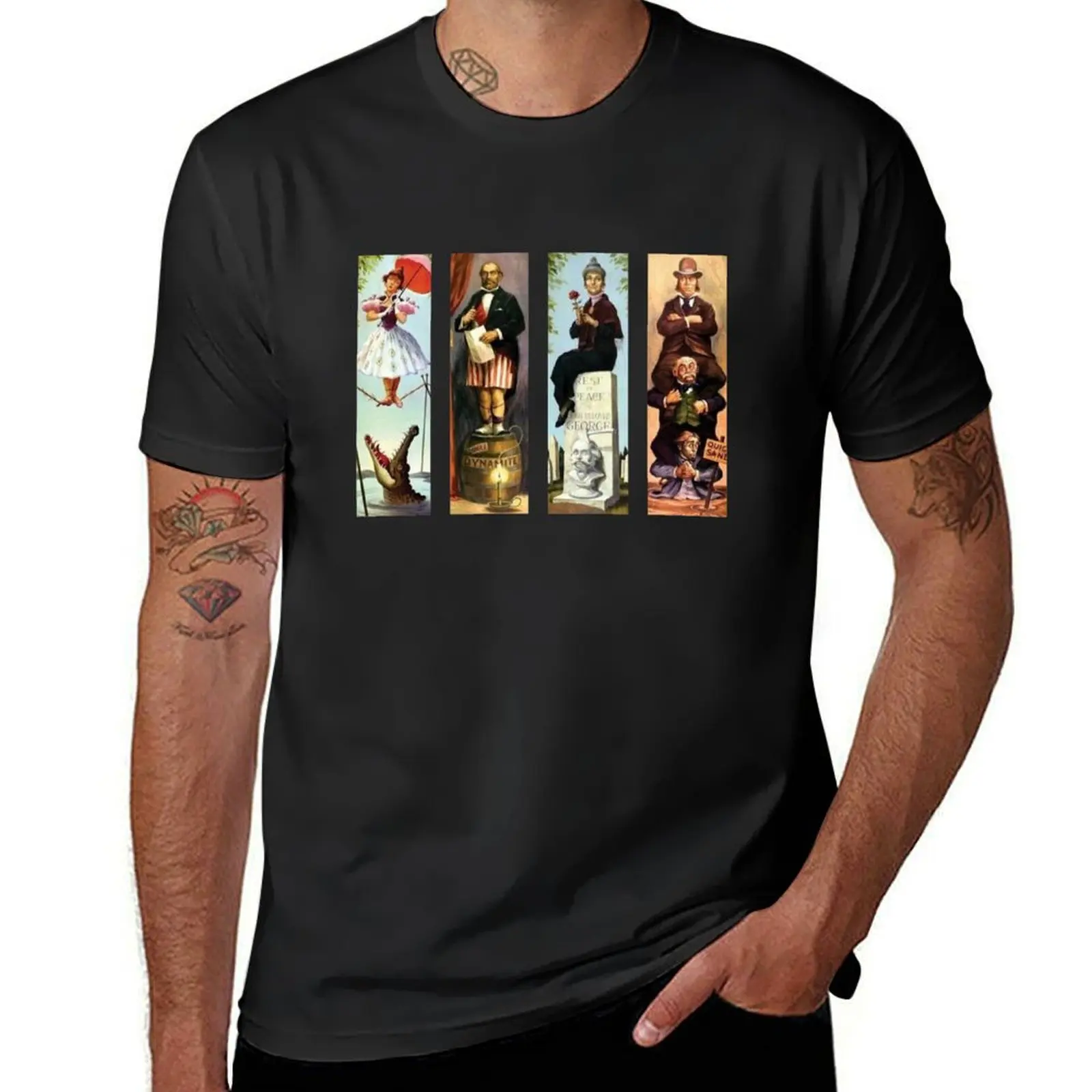 Haunted Mansion All Character T-Shirt korean fashion hippie clothes mens graphic t-shirts anime