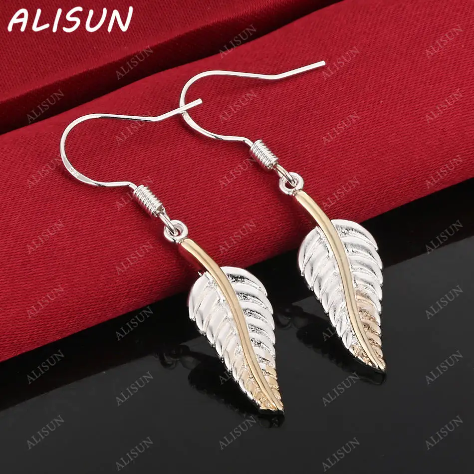 

ALISUN 925 Sterling Silver Design Leaf Earrings Drop Earrings Anniversary Gift Popular Wild Fashion Romantic Jewelry