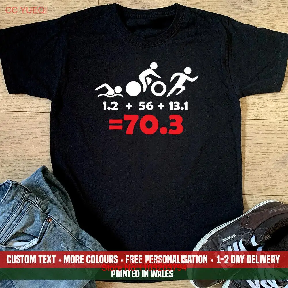 Triathlon Distances 70.3 Half Iron Distance T Shirt Tri Birthday Gift Man Top