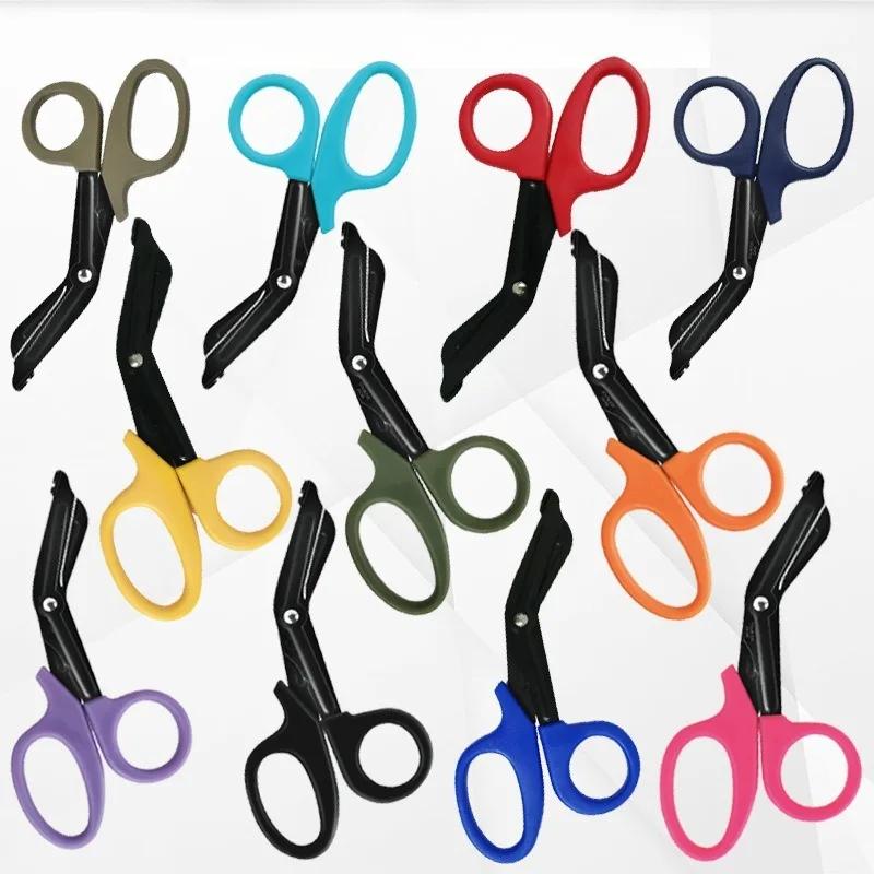 1Pc Thickened Double Edged Medical Gauze Scissors 18.5cm Stainless Steel Portable Emergency Bandage Canvas Cutting Trauma Shears