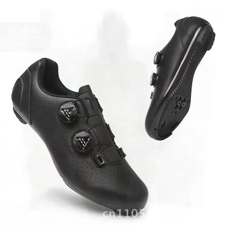 

2022 Unisex Cross-Border Lock Road Bike Riding Shoes Hard-Sole Mountain Racing Sports Shoes White Black Rubber Support for All
