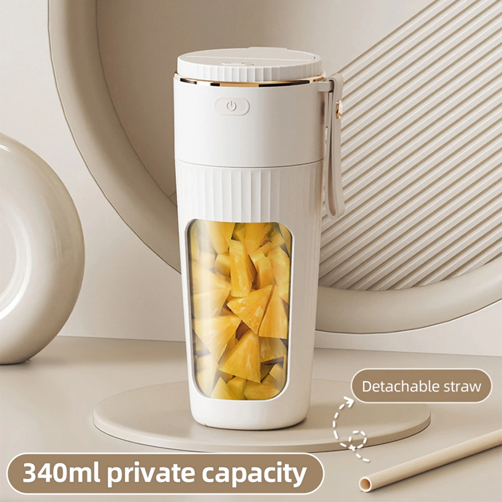 

Portable Blender 10 Blades and Type-C Rechargeable Cordless Personal Blender Battery Handheld Juicer Cup with Straw
