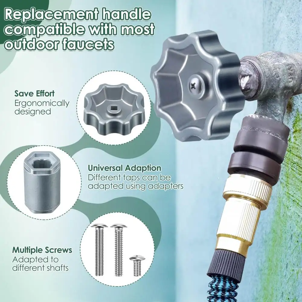 Replacement Circular Faucet Handle For Outdoor Garden Tap Valve Zinc Alloy Repair Parts Durable Replacement Handwheel