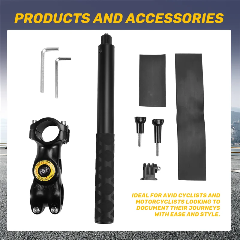 A10R Adjustable Handlebar Bracket Mount For Insta360, Gopro Motorcycle Bicycle Invisible Selfie Stick