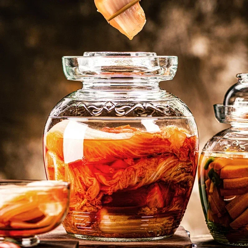 Oferta Especial: Tarro de Vidrio para Kimchi y Encurtidos, Estilo Antiguo, para Uso Doméstico, para Encurtidos de Sichuan y Coles en Vinagre, con Tapa Hermética, Grande y de Gran Capacidad