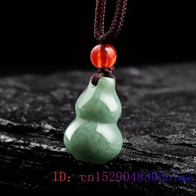 Burmese Jade Gourd Pingente para Homens, Colar De Pedra De Luxo, Amuleto Verde Natural, Esmeralda Esmeralda Vintage Esmeralda Jadeite, Jóias Presente