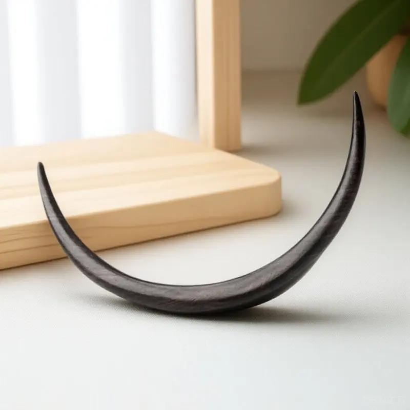 

Wooden Fork Retro Curved Hair Stick Lightweight Hairpin for Women Daily Wedding Party Accessories Moon Hairpin