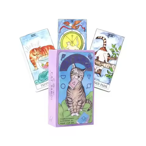Hot Selling Cat Tarot Leisure Entertainment Card Family Gathering Divination Deck Tarot Board Playing Card Game