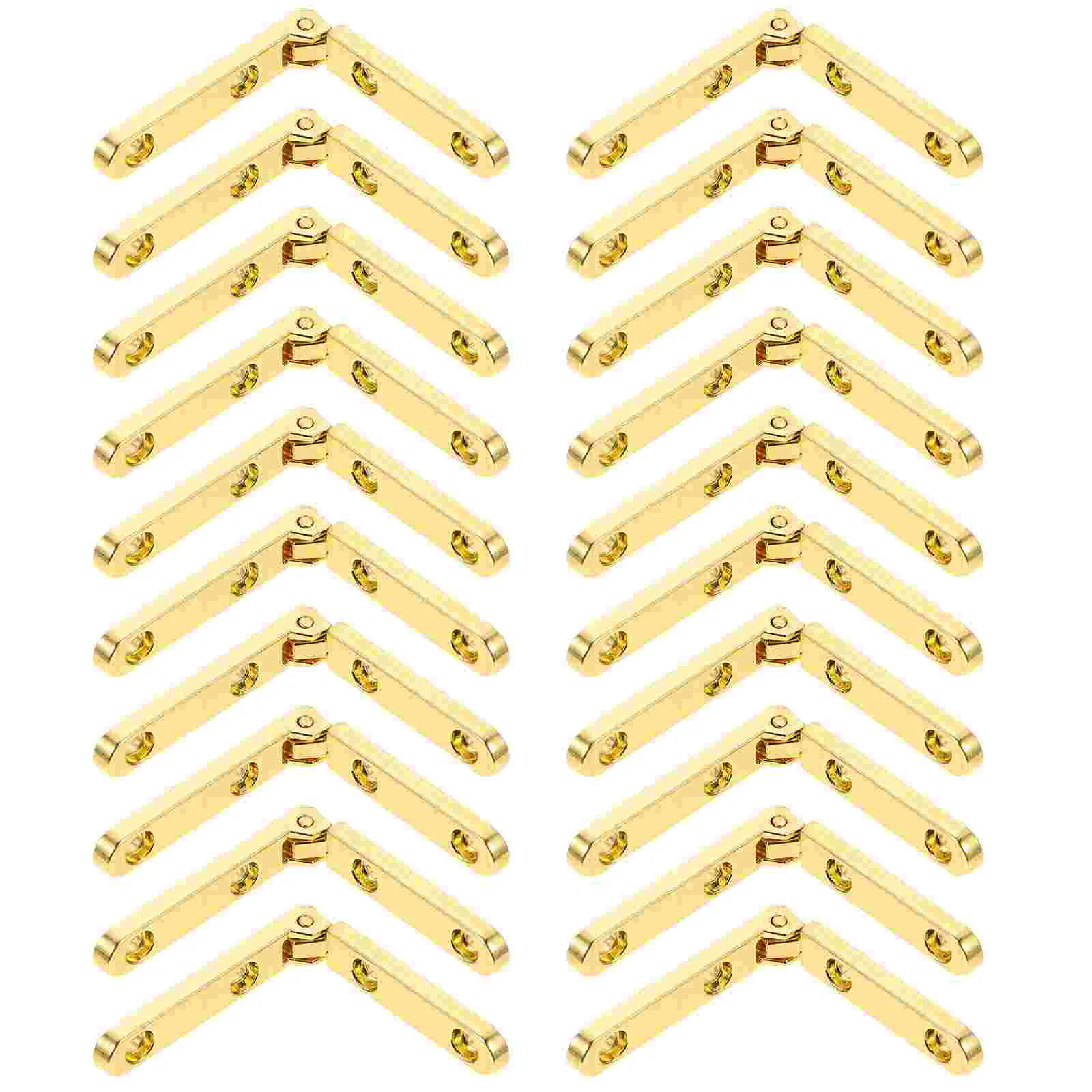 20 Pcs Hinge Hinges for Cabinet Doors Silver Zinc Alloy Gold 90 Degree