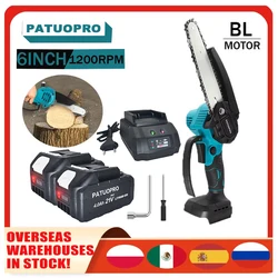 1200RPM Cordless Portable 6Inch Mini Electric Saw Brushless Mini Handheld Pruning Garden Logging Chainsaw For Makita 18V Battery