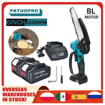 マキタ-ミニコードレス電気のこぎり,庭の記録用のポータブル剪定機,ブラシレス,18Vバッテリー,1200rpm,6インチ