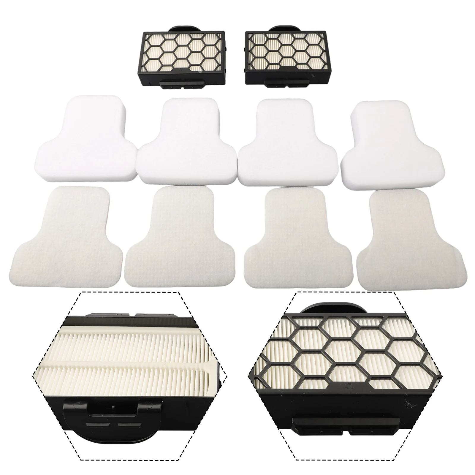 

10pcs/set XHPCZ350 For Shark Bagless Cylinder Vacuum Cleaner CZ500UKT/CZ2001/CZ500EUT/CZ351/CZ200 Foam And Felt Filters Kits