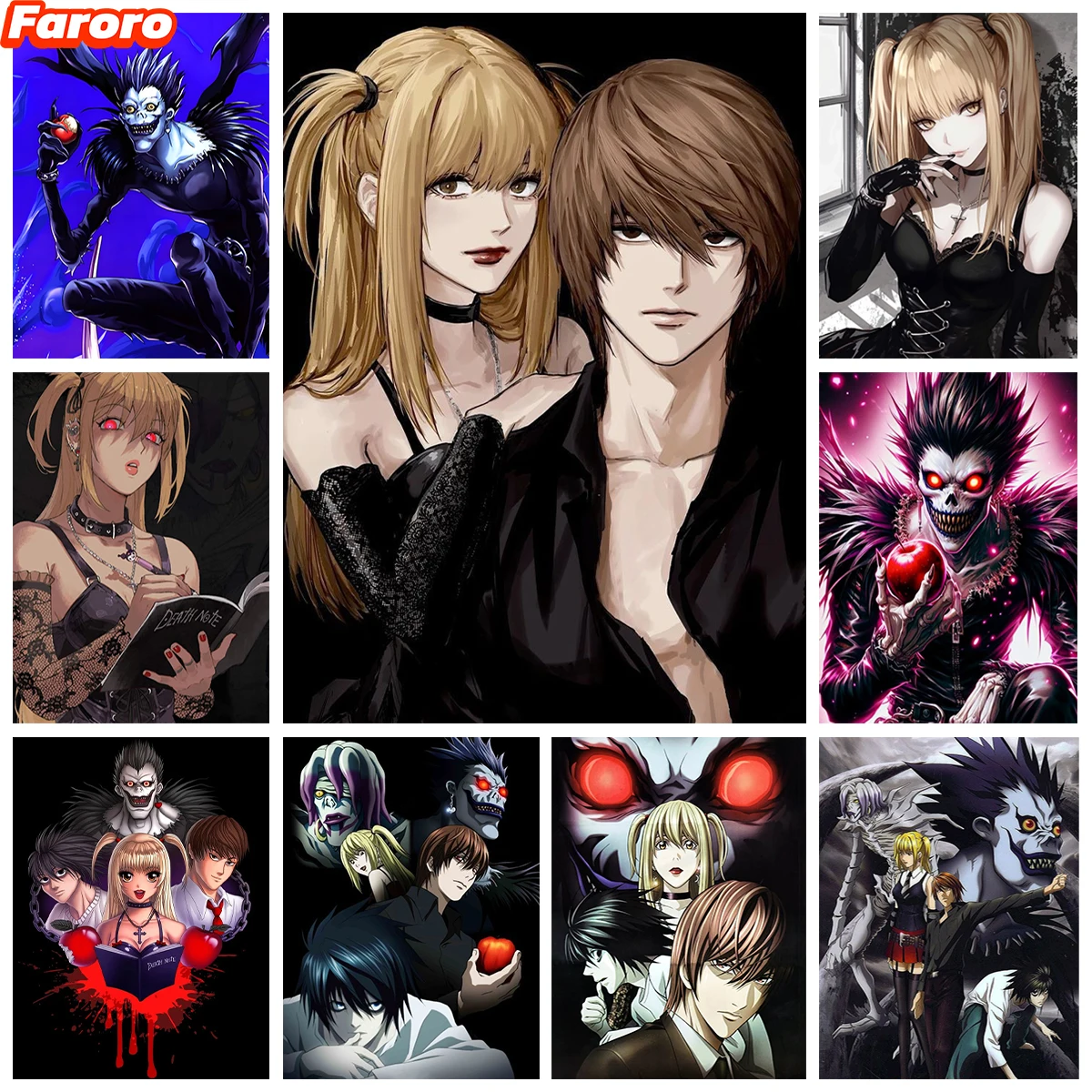 

Comic Death Note 5D Diamond Painting Yagami And Mihaisha Full Gem Embroidery Simple Handmade Home Wall Decor