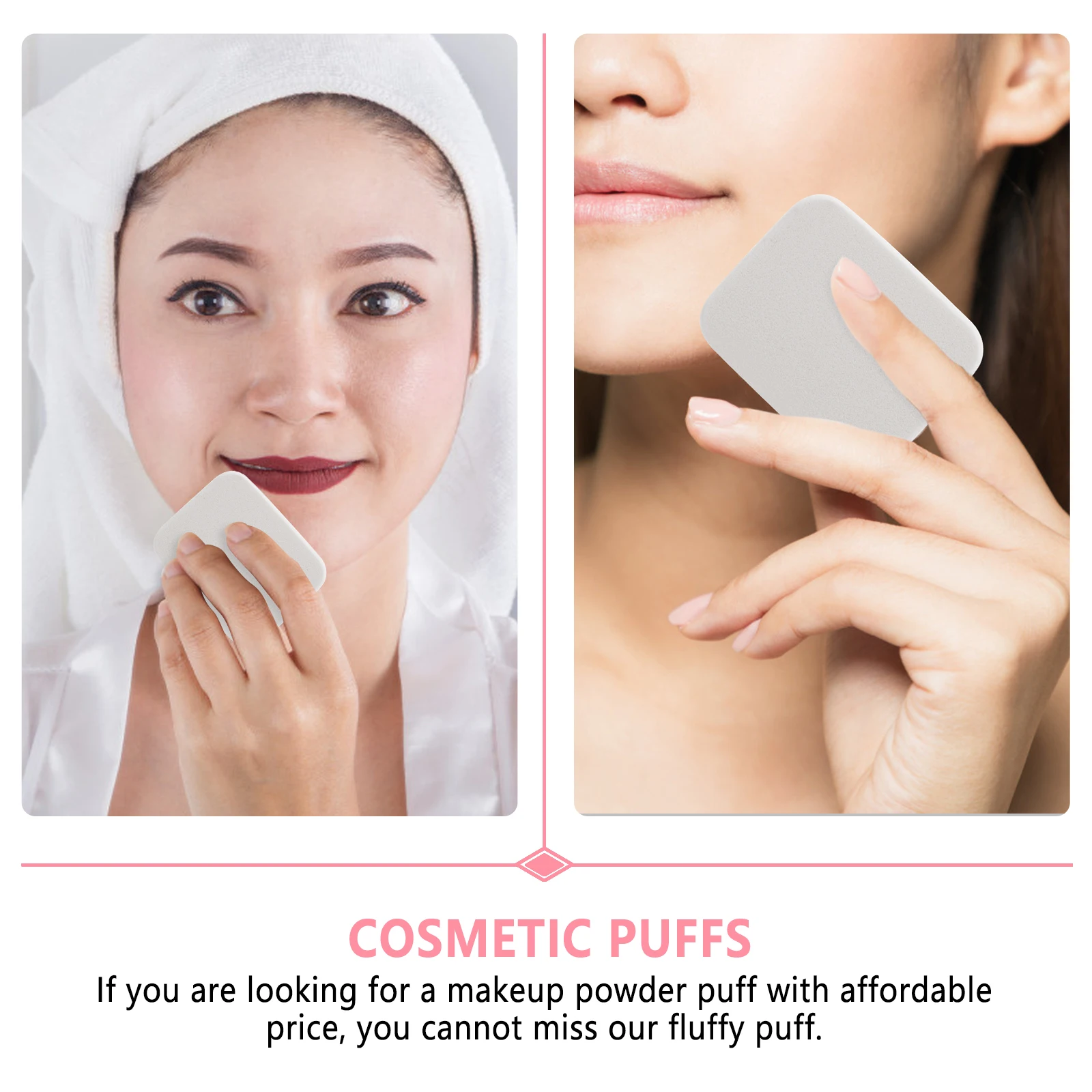

2Pcs Premium Powder Puff Wet Dry Makeup Sponge Compact Concealer White Baby Salon Home Travel Use