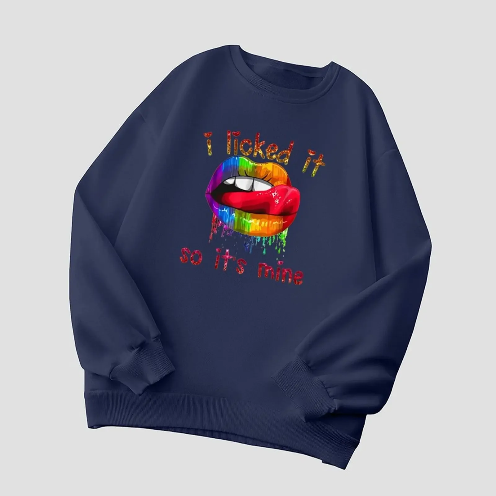 

2025 Fashion O-Neck Long Sleeve Pullovers Woman Elegant Sweatshirt Velvet Winter Warm Casual Loose Comfortable Printed Tops