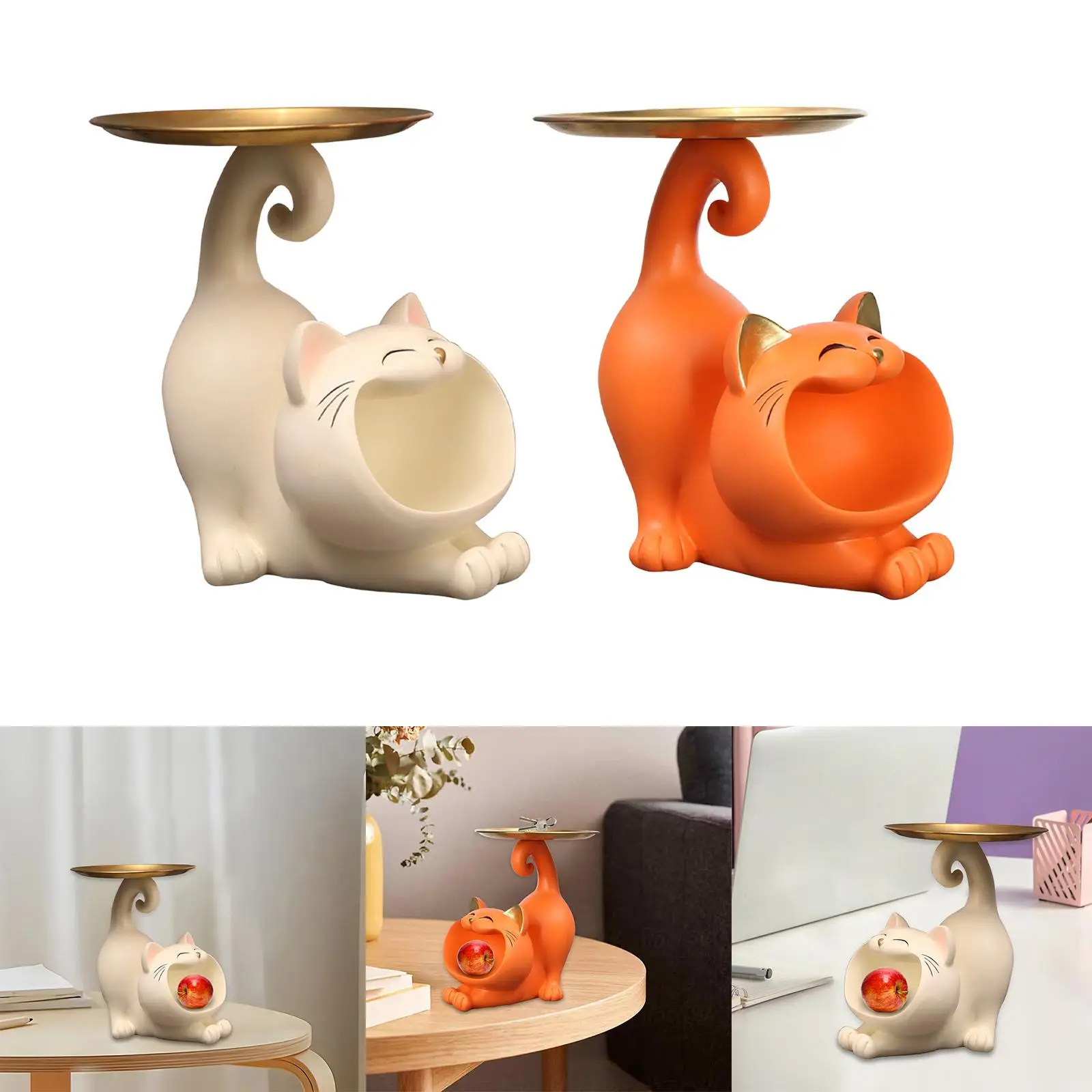 Cat Storage Tray Sundries Container Desk Organizer Cat for Party Decor