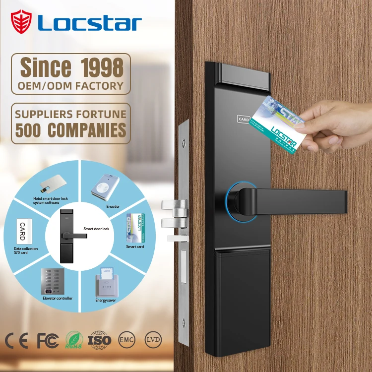 Locstar Hot Sale Smart Hotel Locks System Rfid Card Key Security Digital Electronic Door Lock