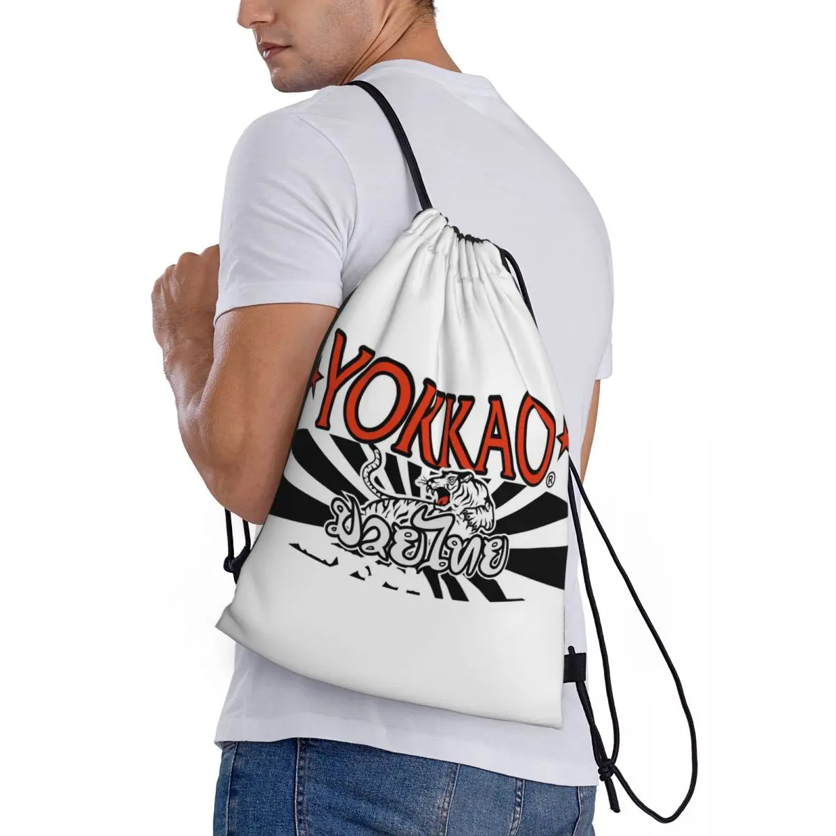 Mochilas con logotipo de Yokkao Muay Thai, bolsa informal con cordón, bolsa para artículos diversos, bolsas para libros para hombres, mujeres y estudiantes