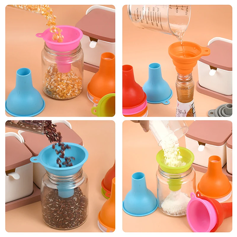 1PC 7CM Silicone Wide-Mouth Funnel Wide Mouth And Large Diameter Funnel Pour Oil Milk Powder Beans Dispense Funnel Kitchen Tool