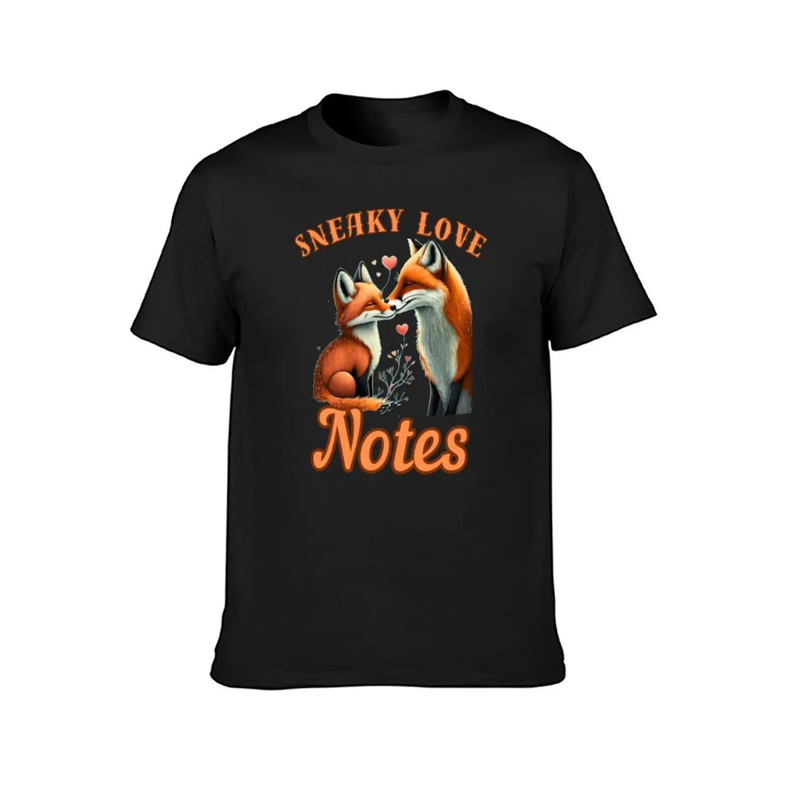 Sneaky Love Notes. fox portrait T-Shirt blacks summer clothes mens t shirts pack