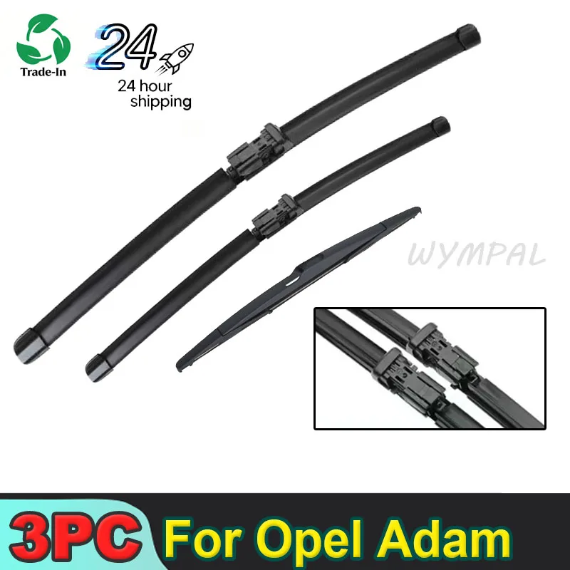 

WYMPAL Wiper Front & Rear Wiper Blades Set For Opel Adam 2012 - 2019 Windshield Windscreen Window Rain Brushes 26"+16"+14"