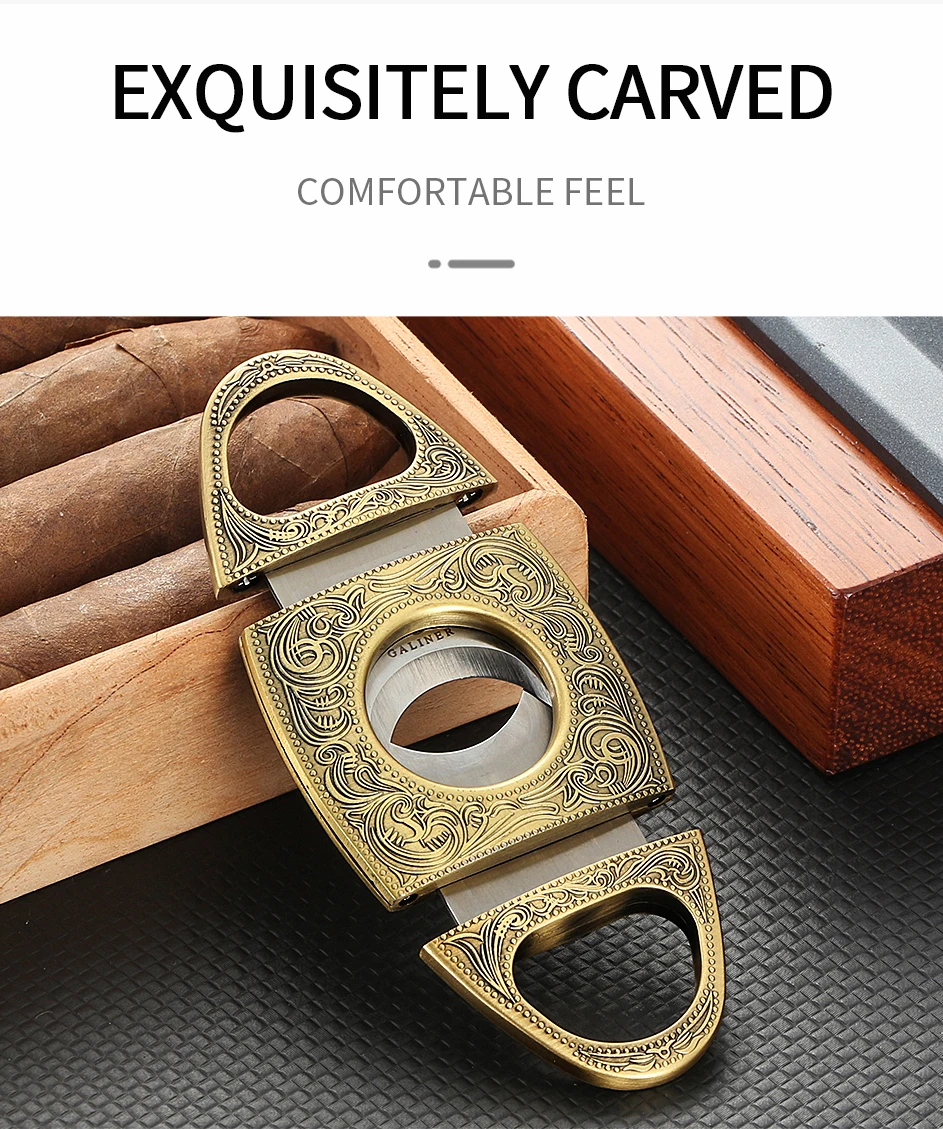 GALINER Cigar Cutter Lighter Set Smoking Accessories Puro Drill Punch New Unusual Lighter Jet Gas Charuto Knife
