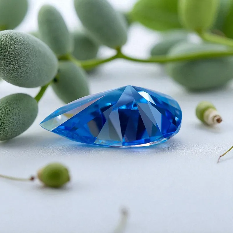 

Moissanite Stone Ice Blue Color Pear Cut Lab Grown Diamond For Diy Advanced Jewelry Rings Earrings Making With Certificate