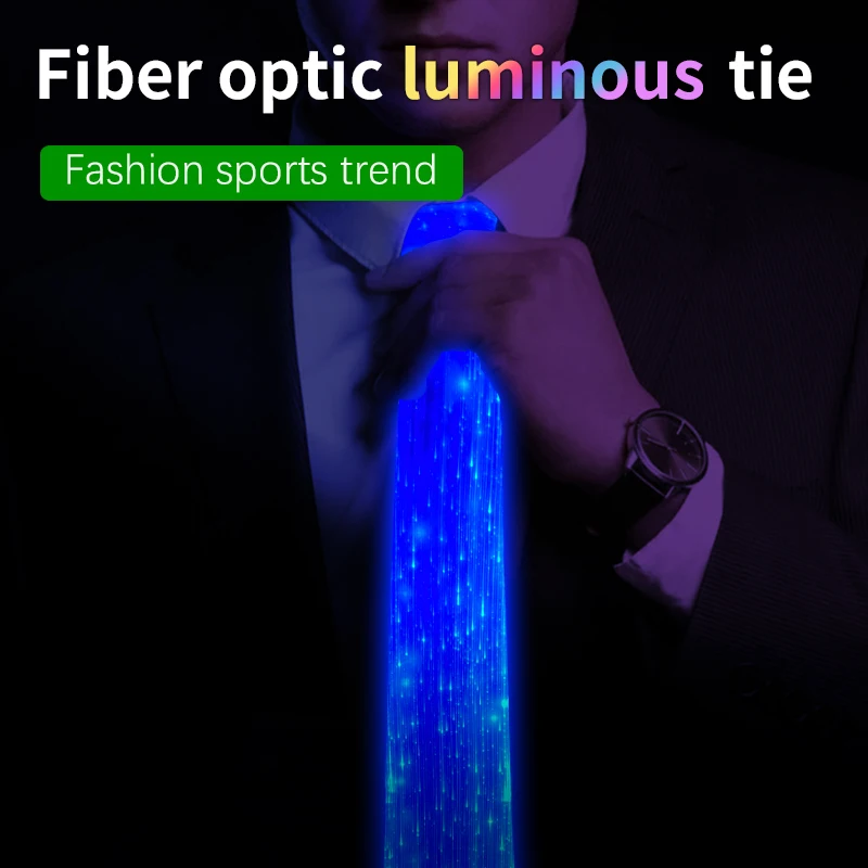 2023LED Light Up Neck Tie,USB Rechargeable Glow Necktie for Men,Optical Fiber Luminous Novelty for Festival Rave Party Christmas