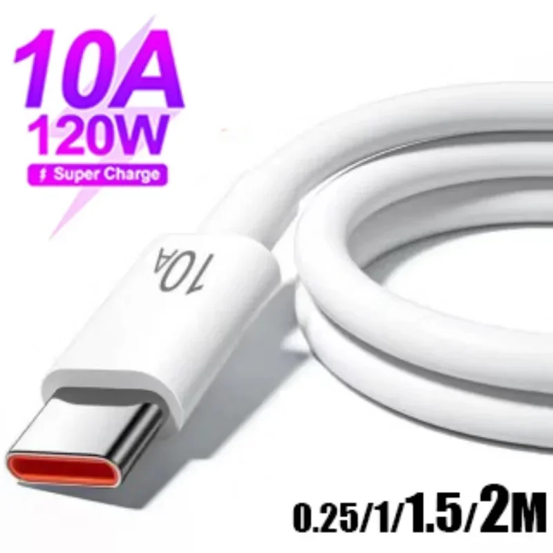 10A 120W USB Type C Cable Super Fast Cables for Samsung Xiaomi Poco Huawei Honor Quick Fast Charger USB Charger Cable Data Cord