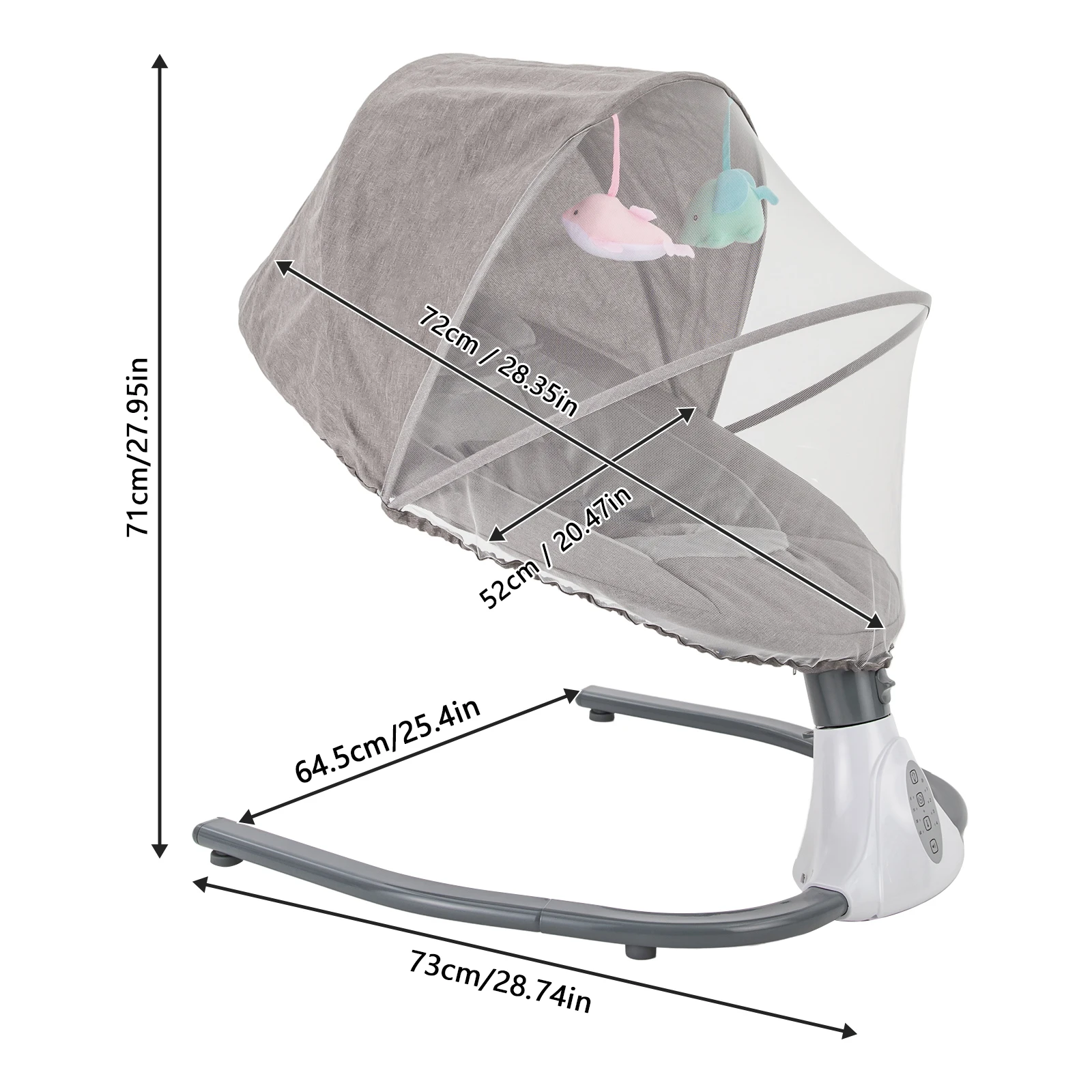 Baby Swing with 4 Speed Regulation & 4 Timing Settings – Portable Infant Rocker for Newborns and Babies