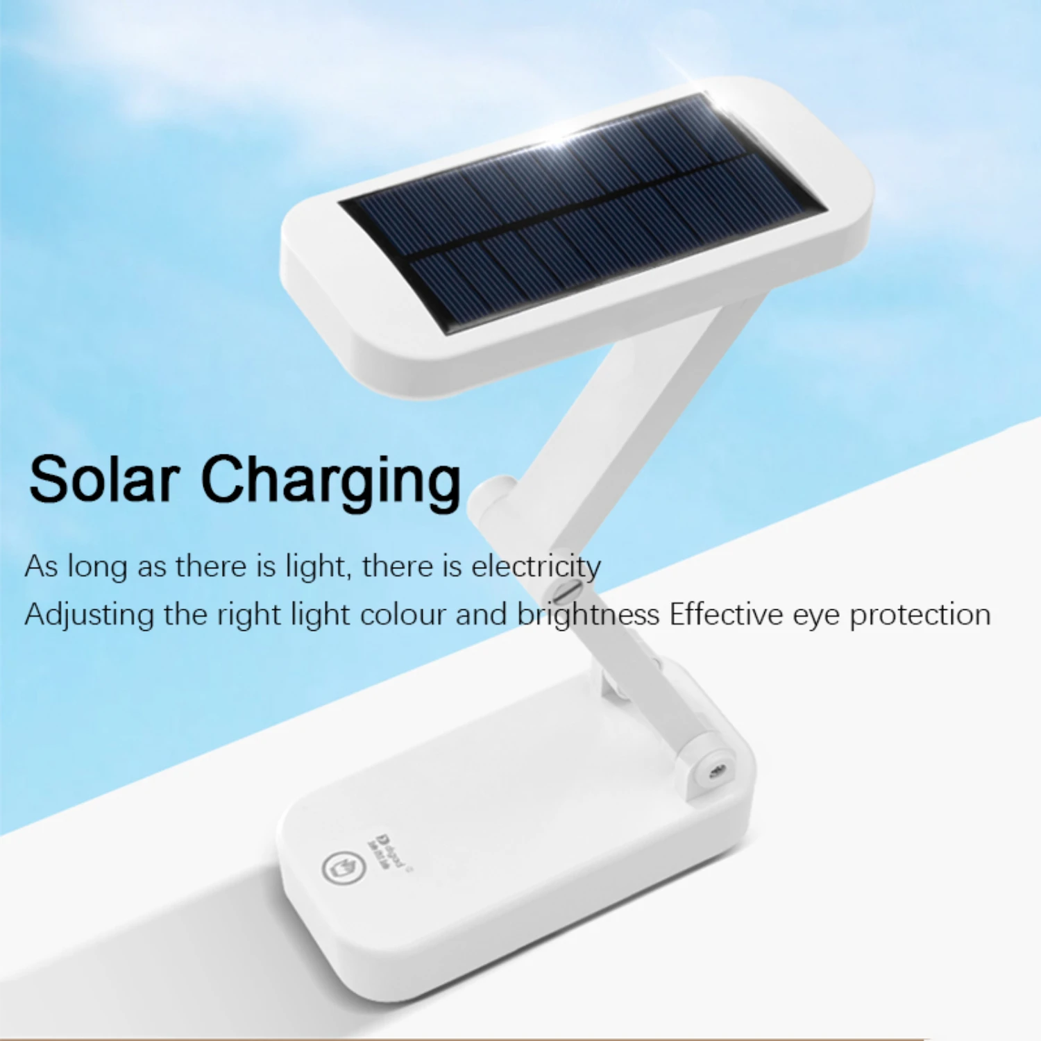 Solar Powered Foldable Desk Lamps Also USB Charging Rechargeable Eye Protection Reading Lights Bedside Dimmable Night Lighting