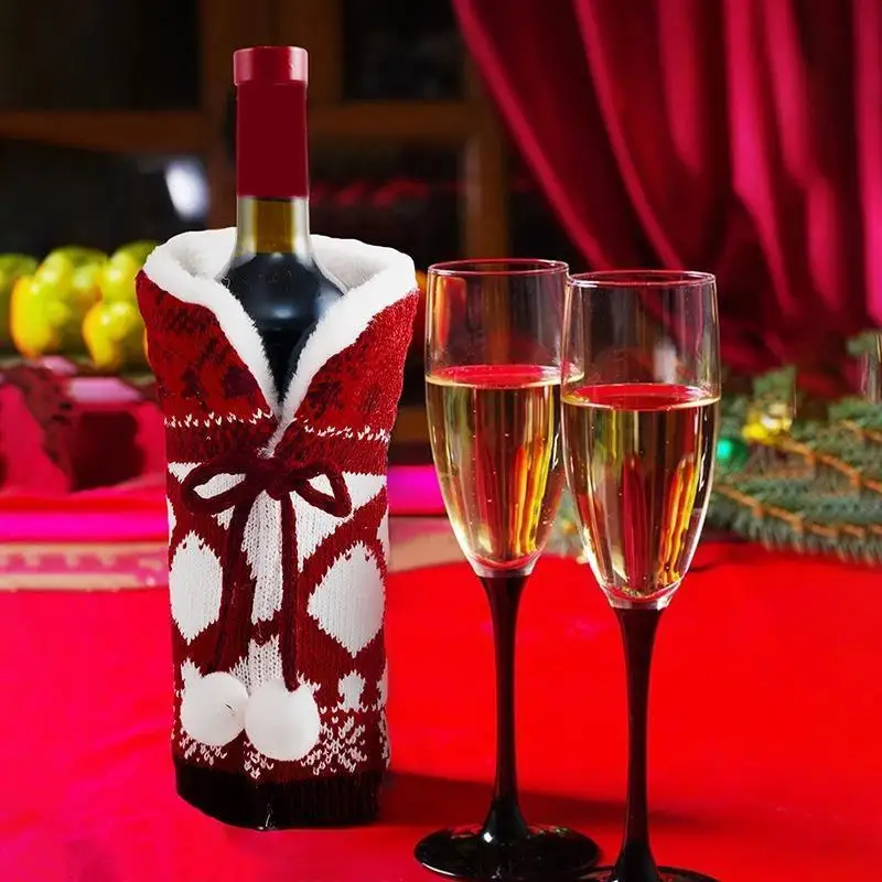 Christmas Wine Bottle Cover Decorations For Home Cristmas Ornament Xmas  Gifts New Year 2024 decorative set