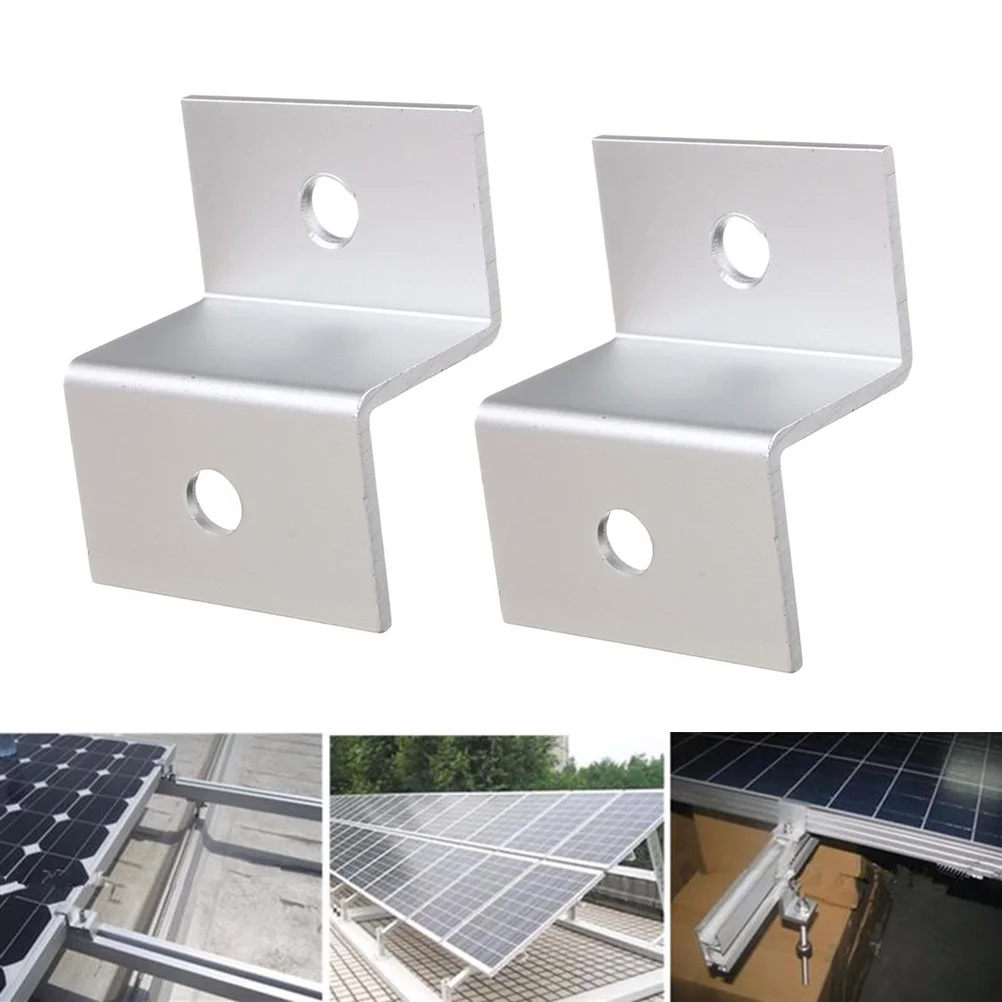4Pcs Solar Panel Z-Bracket Mount Heavy Duty Aluminum Cooling Gap Compatible for Rv Roof Wall Boat and DIY Frame Setup