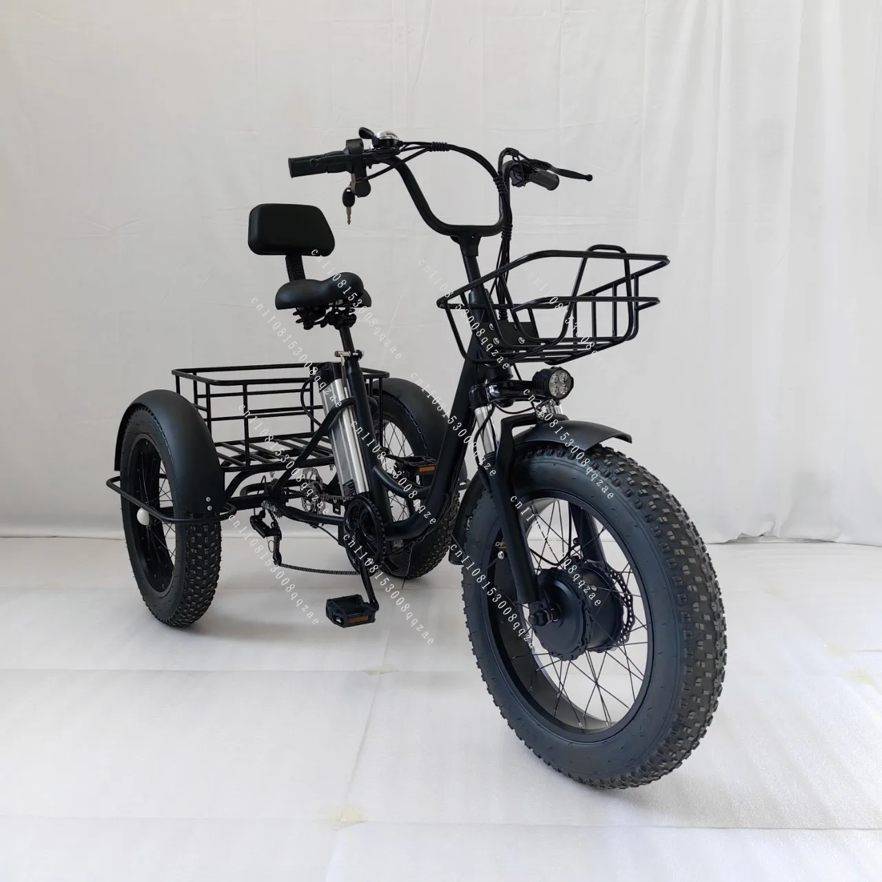 20 Inch Fat Tire Electric Pedal Tricycle Snow Lithium Battery Bike