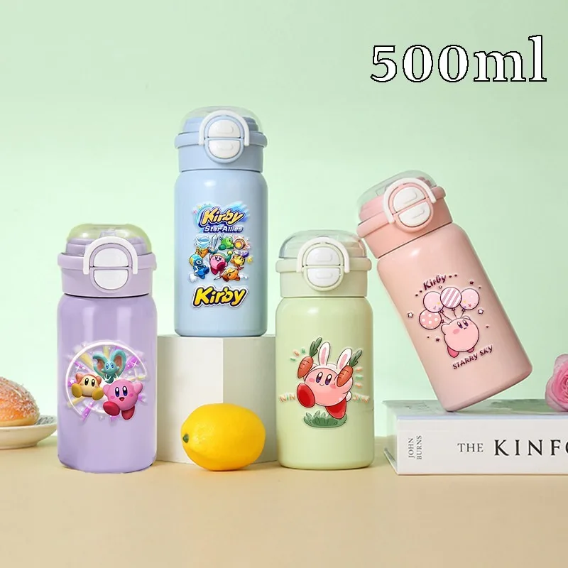 

Stars Kirbys Insulated Water Cups Cartoon Anime Pattern 316 Stainless Steel Water Cup Portable Kawaii Drinking Water Bottle Gift