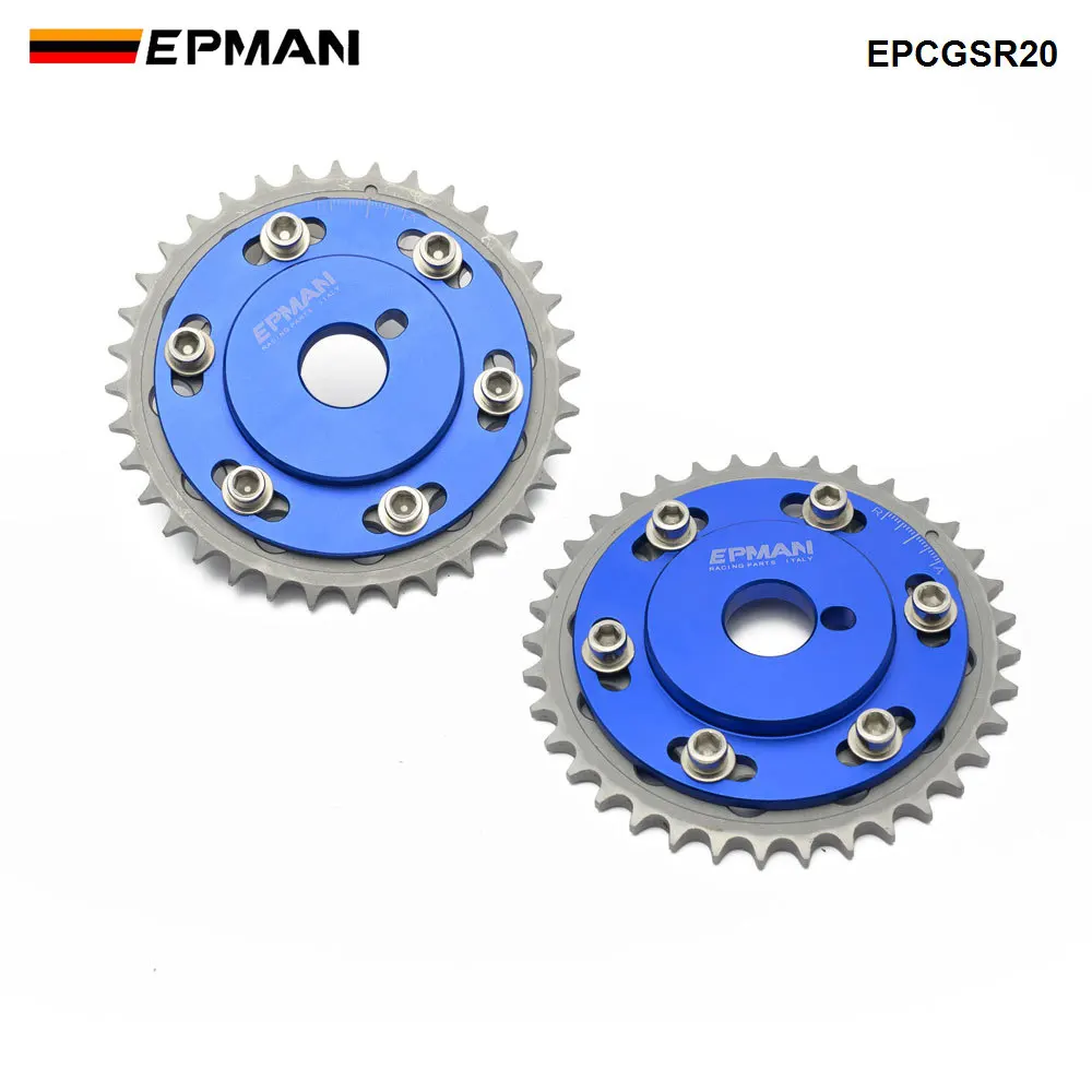 EPMAN 2Pcs Adjustable Cam Gears Timing Gear Pulley Kit for Nissian Engine S13 SR20DE / T Inlet and Exhaust EPCGSR20
