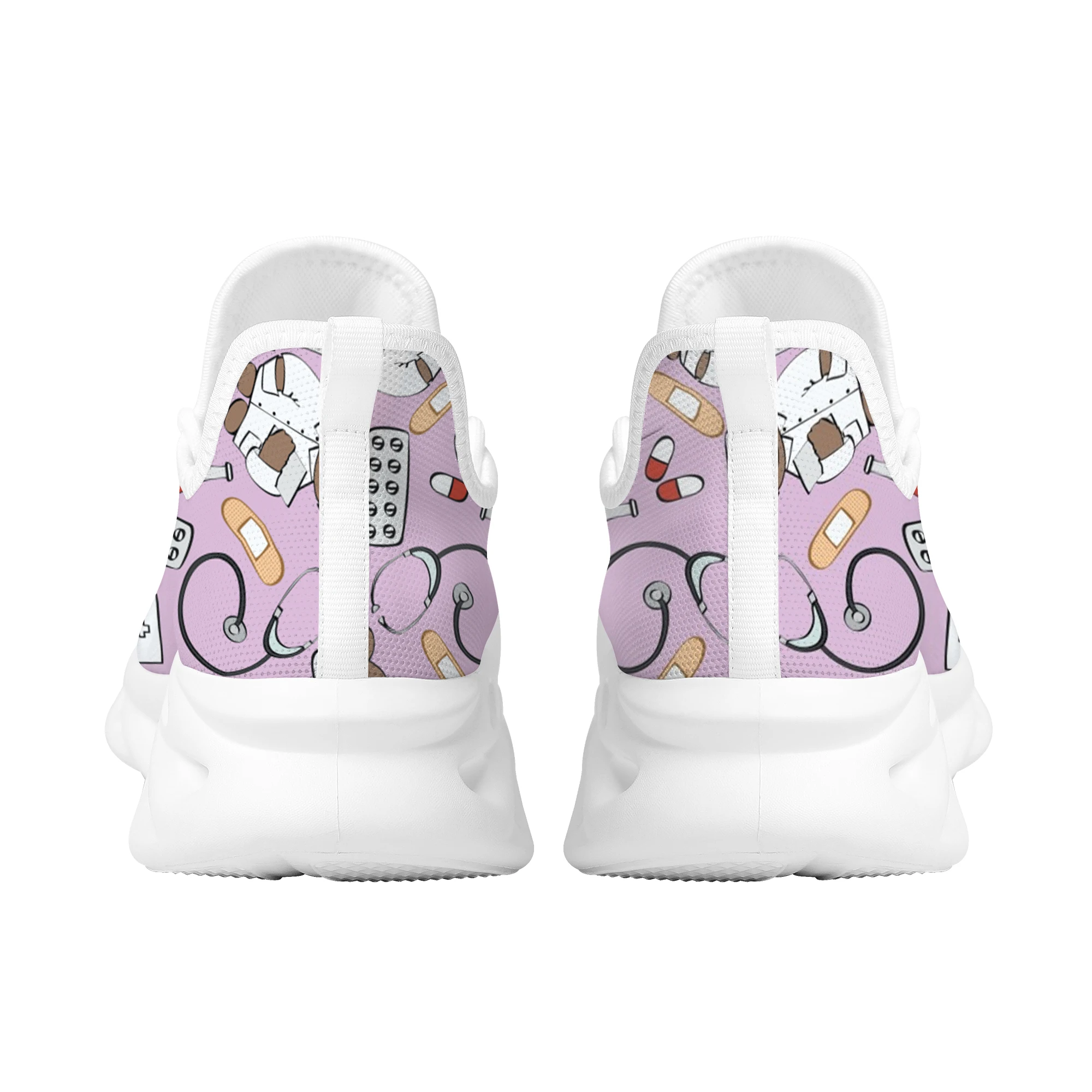 INSTANTARTS Medicine Doctor Bear Casual Women's Shoes Funny Flats Lace-up Sneakers Spring Breathable Beach Walking Shoes