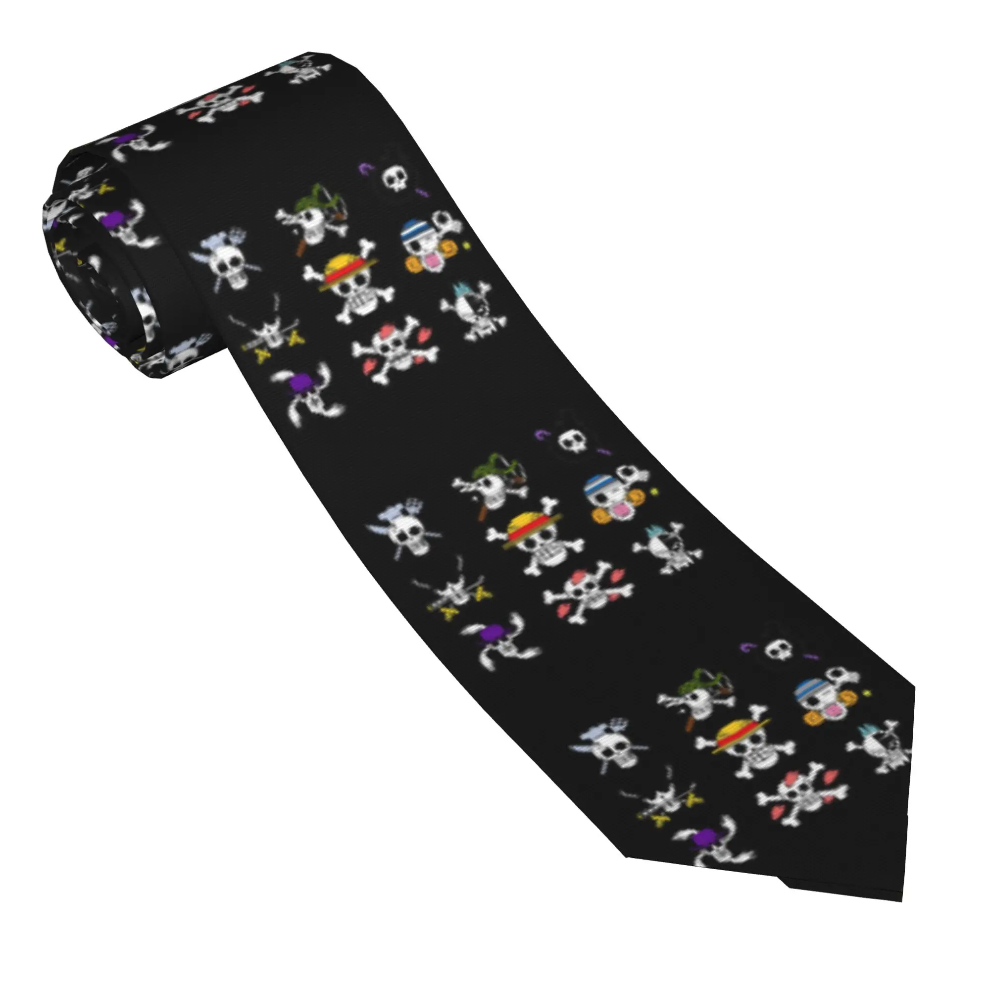Necktie One Pirate Flag Logo Pieces 90s Collection Men Slim 8 cm Classic Neck Tie  for Mens Accessories Cravat Wedding Business