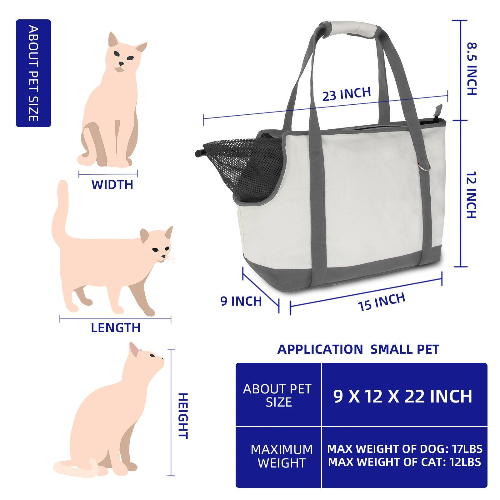 Bolsa de transporte extensible para mascotas, mochila grande para gato, portador para morder, bolsa de viaje para gato