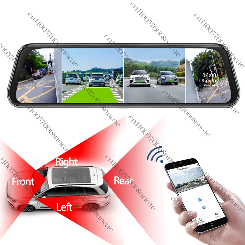 

Carlover N98 10 Inch 4 Lens 360 Camera 2K ADAS BSD WiFi Rearview Car Camera DVR Dash Cam