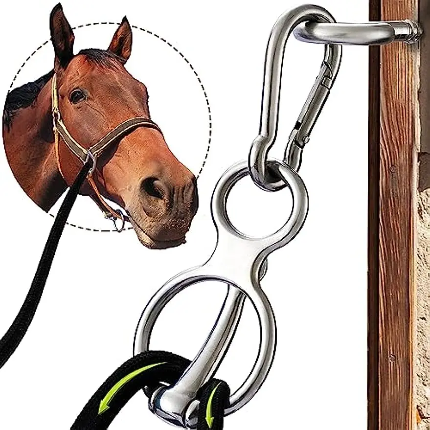 

Safe Tie Horse Supplies, Humane Way Tie Ring, Magnetic Ring for Tying and Retracting, Helps Horse Pull Back and Releases Stress