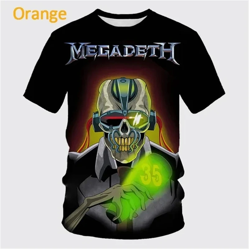 Heavy Metal Rock Band Megadeth 3D printed T-shirts Summer Men/Women Wild Style Hip Hop Short Sleeve Tee Top Oversized Streetwear