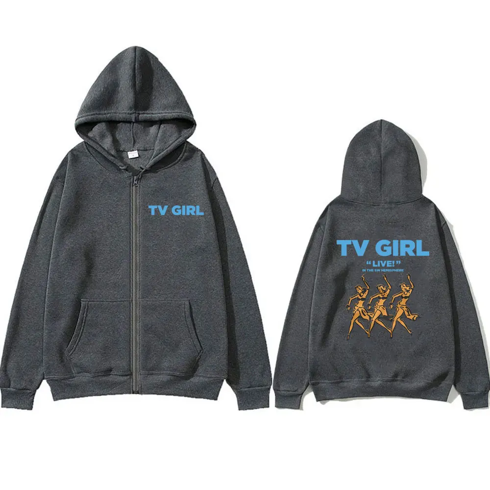 TV Girl Death of A Party Girl Zipper Hoodie Who Really Cares French Exit Zip Up Hoodies Lovers Rock Men Women Oversized Jacket