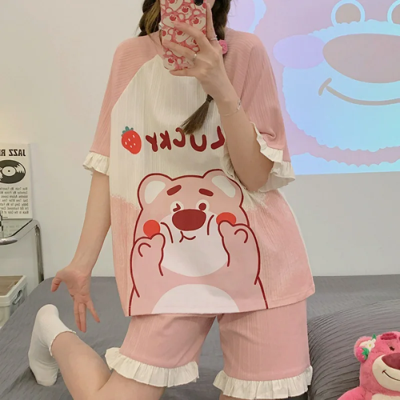 Spring/Summer Women\'s Pajamas Thin Short Sleeves Cute Kuromi Princess Style Summer Home Wear