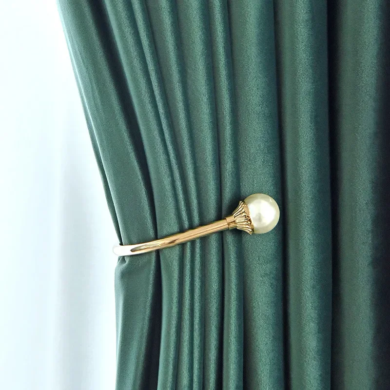 Dark Green Velvet Thickened Curtain, Custom Nordic Luxury Velvet Curtains for Living Room, Bedroom Curtain, Monochromatic