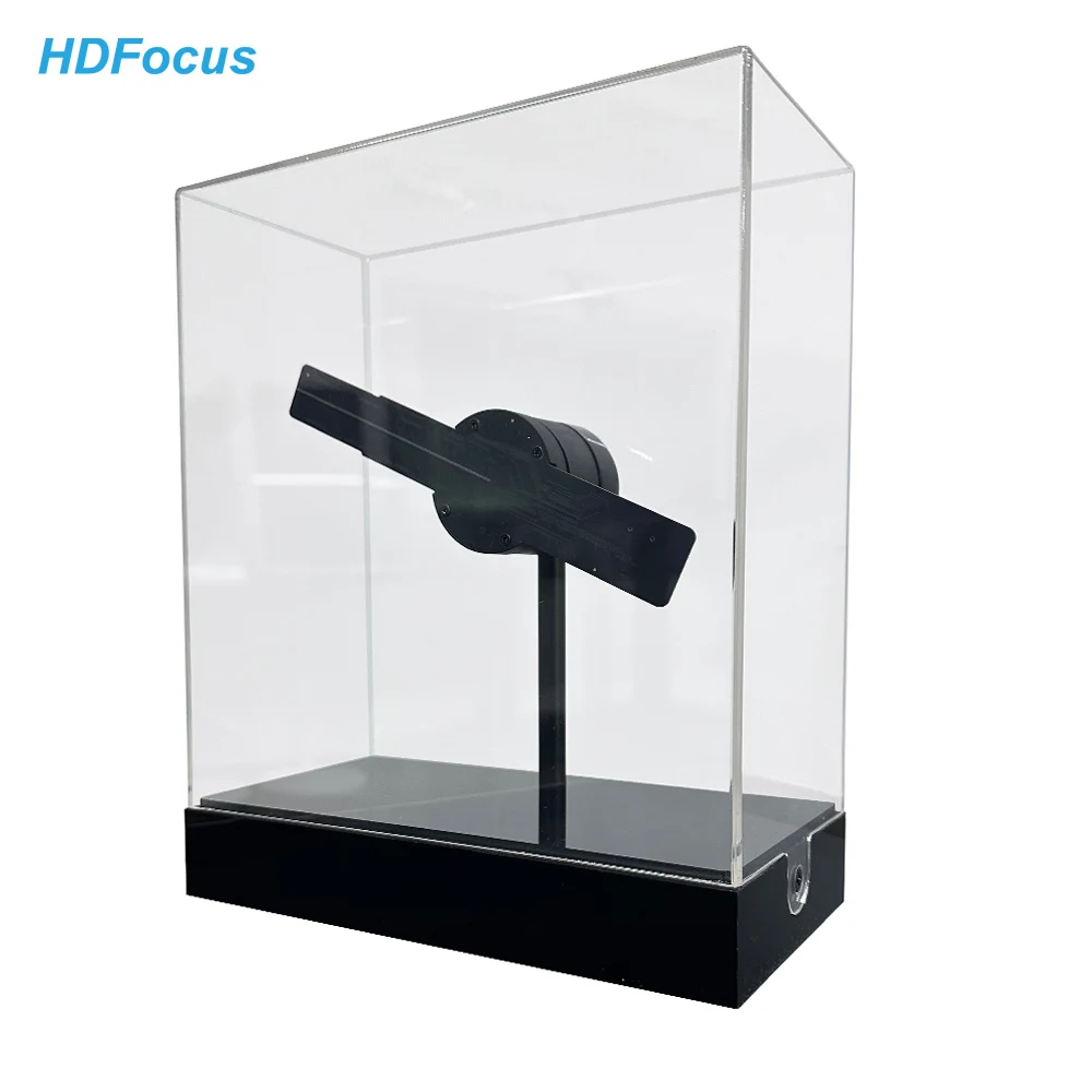 Heliogram Led Display 3-D Desktop Small Hologram 3D Holographic Fan Display Built-In Battery 3D Fan Hologram Projector For Gift