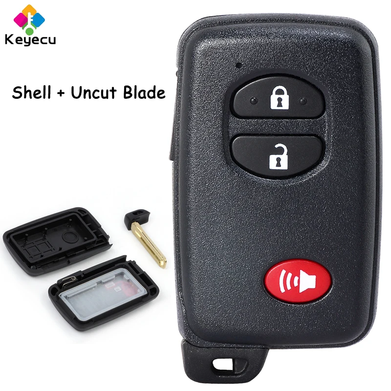 

KEYECU Smart Remote Key Shell Case With 3 Buttons for Toyota Prius Highlander RAV4 4Runner Land Cruiser Fob HYQ14AAB HYQ14ACX