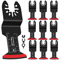 10Pcs Japanese Oscillating Saw Blades Extra-Long Reach Arc Edge Multitool Blades Sharp Wear Resistant Blades for Wood & Plastic